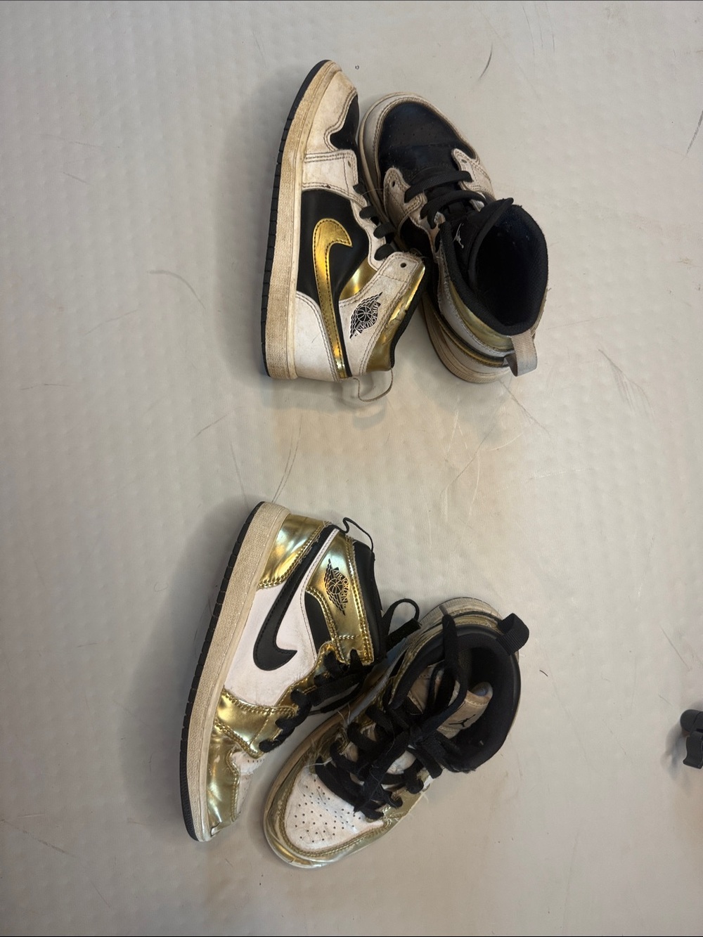 Nike Kids Black, White & Gold High-Top Sneakers